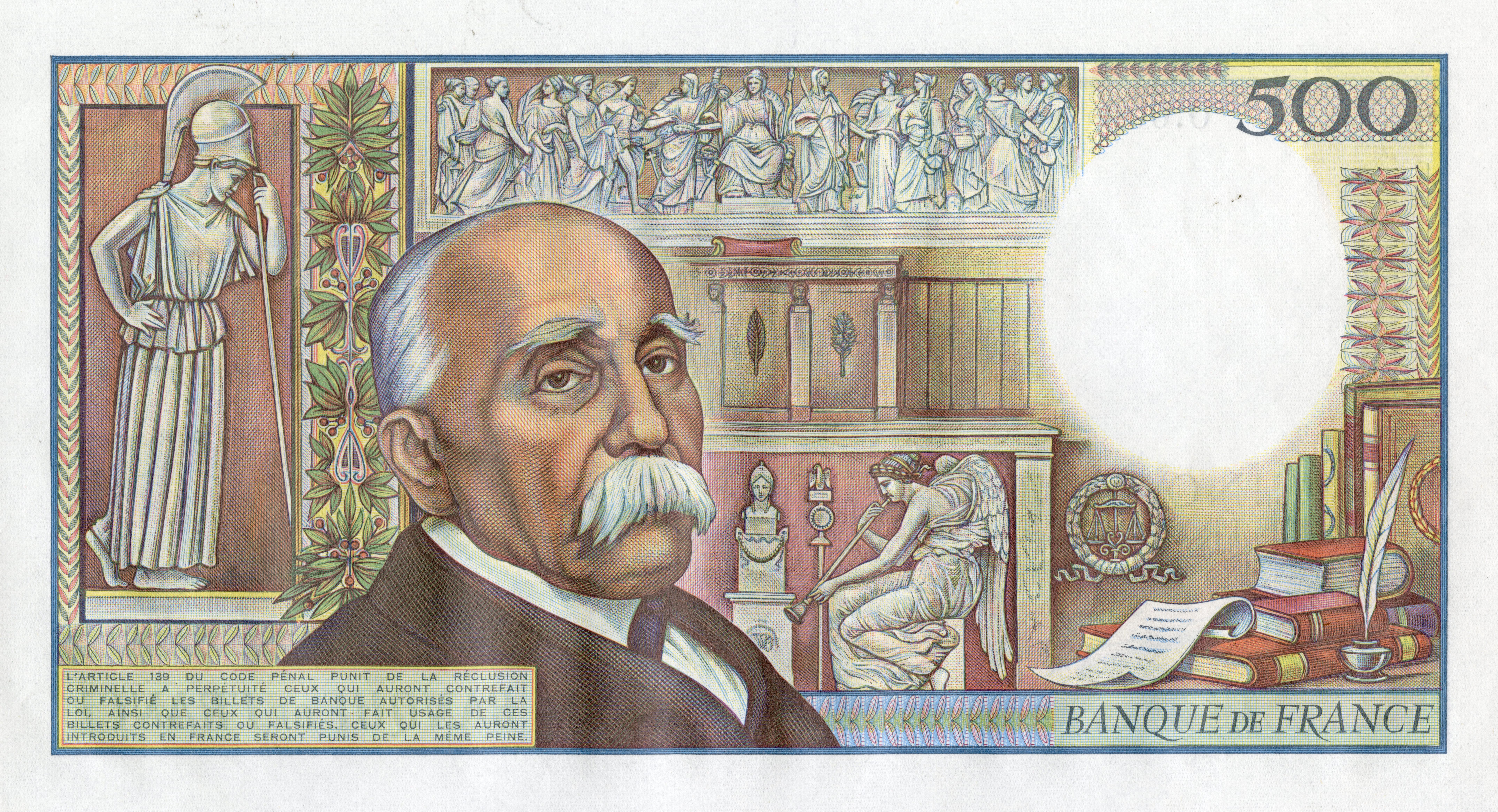 Billet Clemenceau, 1982, verso