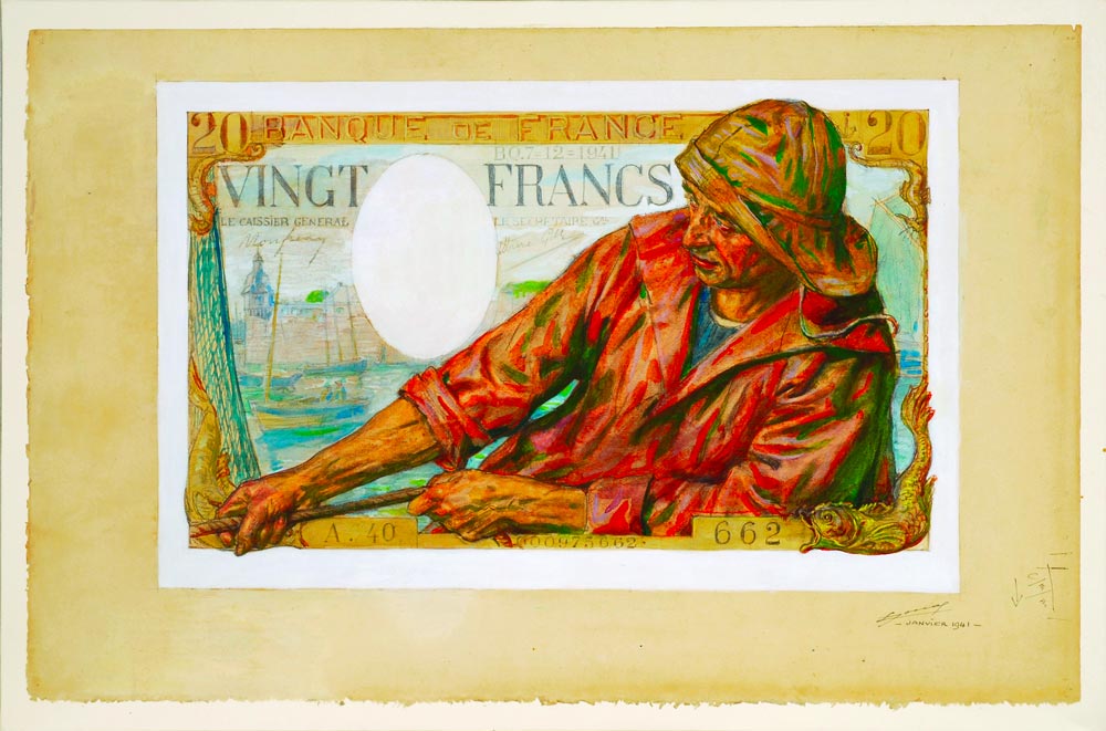 Twenty francs Banque de France 1942 fisherman - front