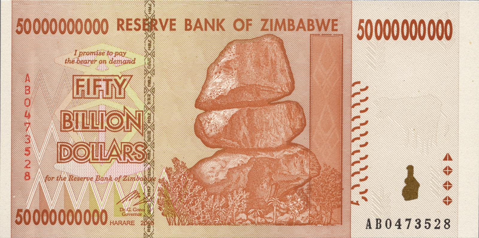 50 billions de dollars du Zimbabwe