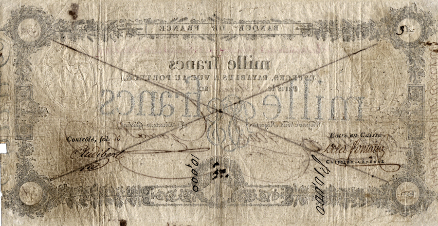 1000 francs - reverse