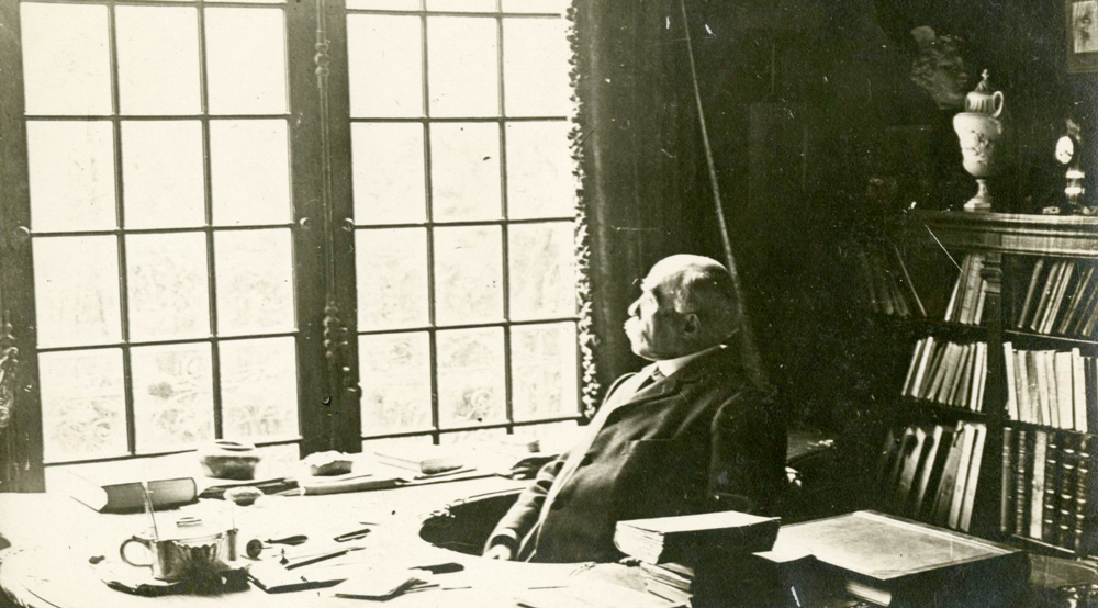 Georges Clemenceau at the desk in his study