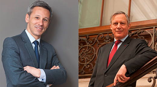 Christophe Beaux, Monnaie de Paris (left), Christian Noyer, Banque de France (right)