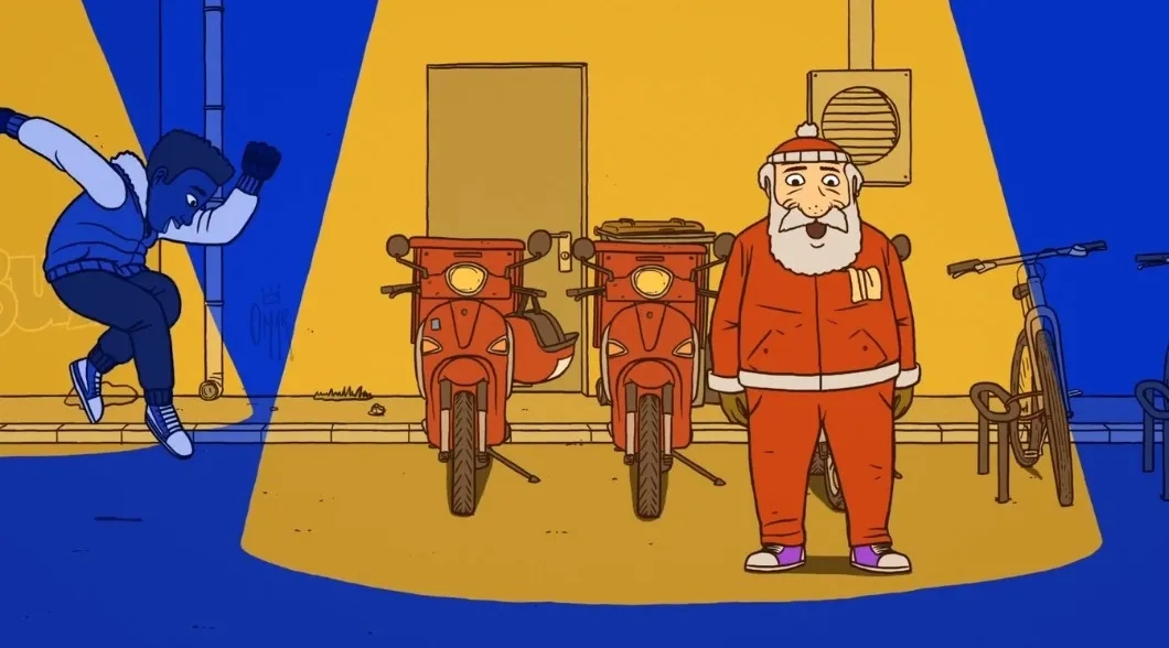 Marcel le Père Noël et le Petit Livreur de pizzas