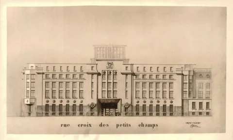 Banque de France facade on Banque de France facade on