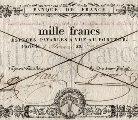 1000 francs - detail 1000 francs - detail